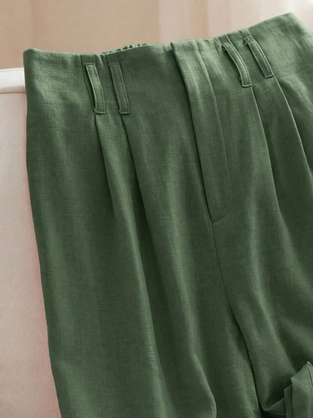 Green Casual Women's Loose Wide Leg Pants